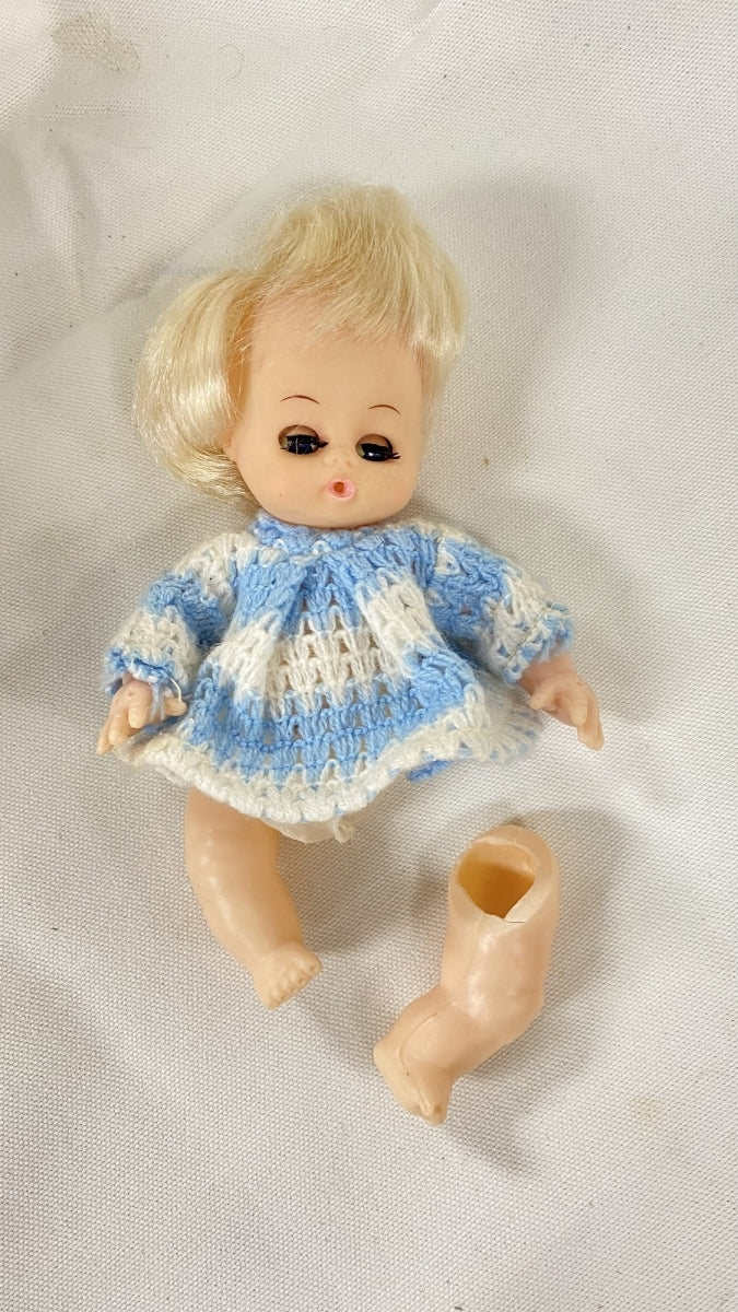 m419 Vintage Soviet USSR Baby Doll Hard Plastic Motion Body Parts Eyes 1970's