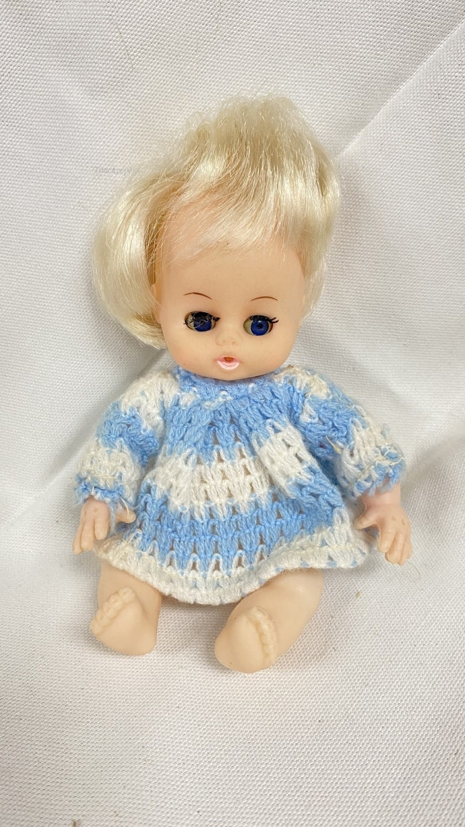m419 Vintage Soviet USSR Baby Doll Hard Plastic Motion Body Parts Eyes 1970's