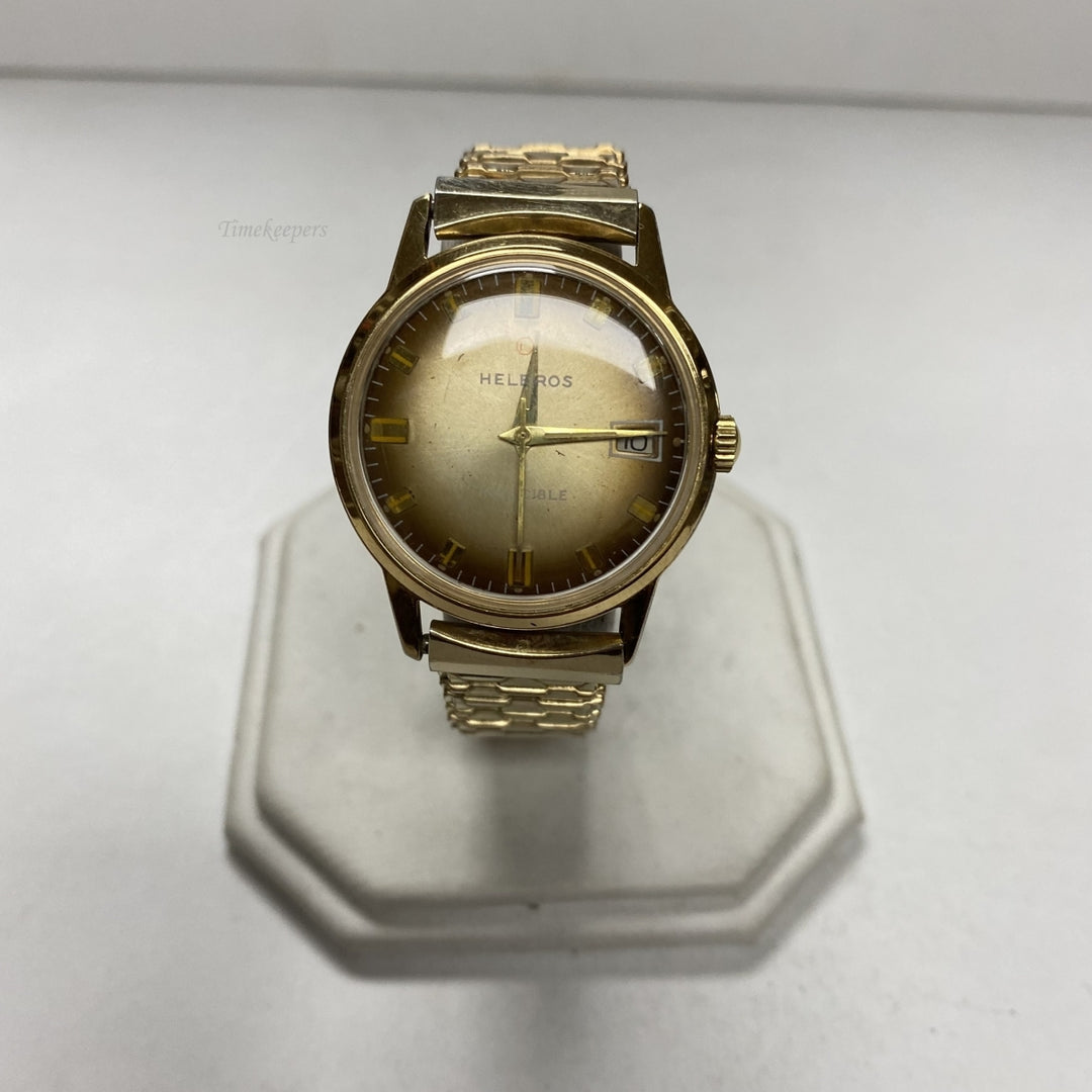 m436 Vintage Helbros Invincible Gold Tone Mechanical Men's Wrist Watch