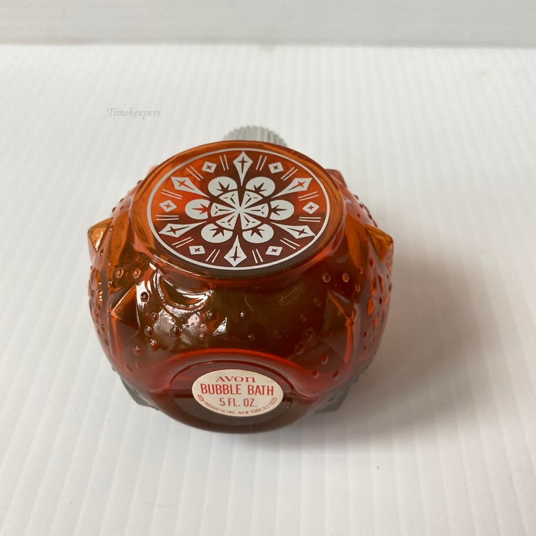 m449 Vintage Avon Christmas Ornament Bubble Bath Orange 5 fl oz