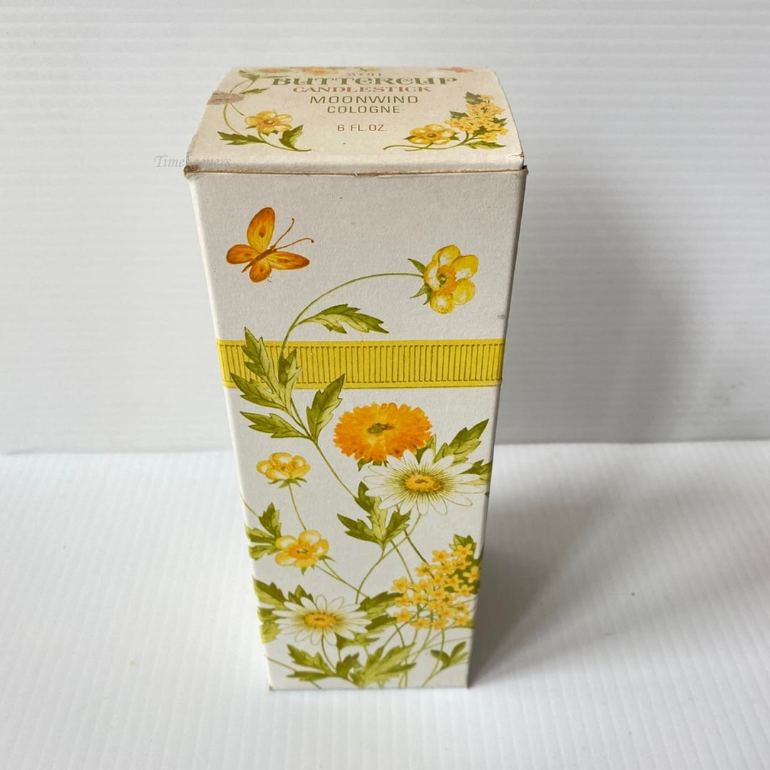 m455 Vintage Avon Buttercup Candlestick Moonwind Cologne 6 fl oz White Bottle