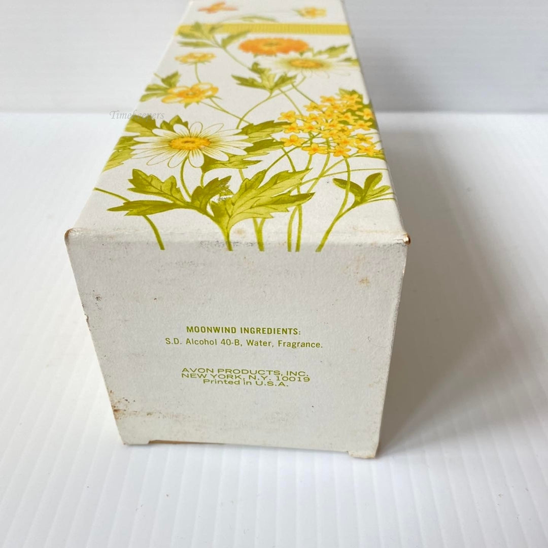 m455 Vintage Avon Buttercup Candlestick Moonwind Cologne 6 fl oz White Bottle