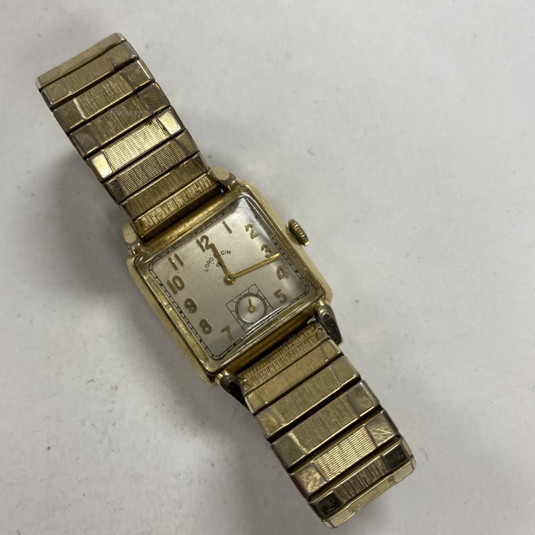 m470 Vintage Lord Elgin 556 USA 14K GF Gold Tone 21 Jewels Men's Wrist Watch