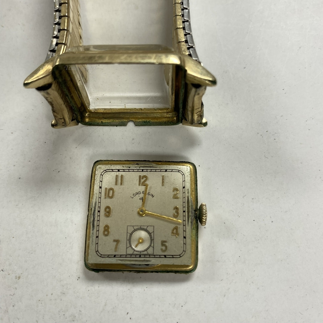 m470 Vintage Lord Elgin 556 USA 14K GF Gold Tone 21 Jewels Men's Wrist Watch