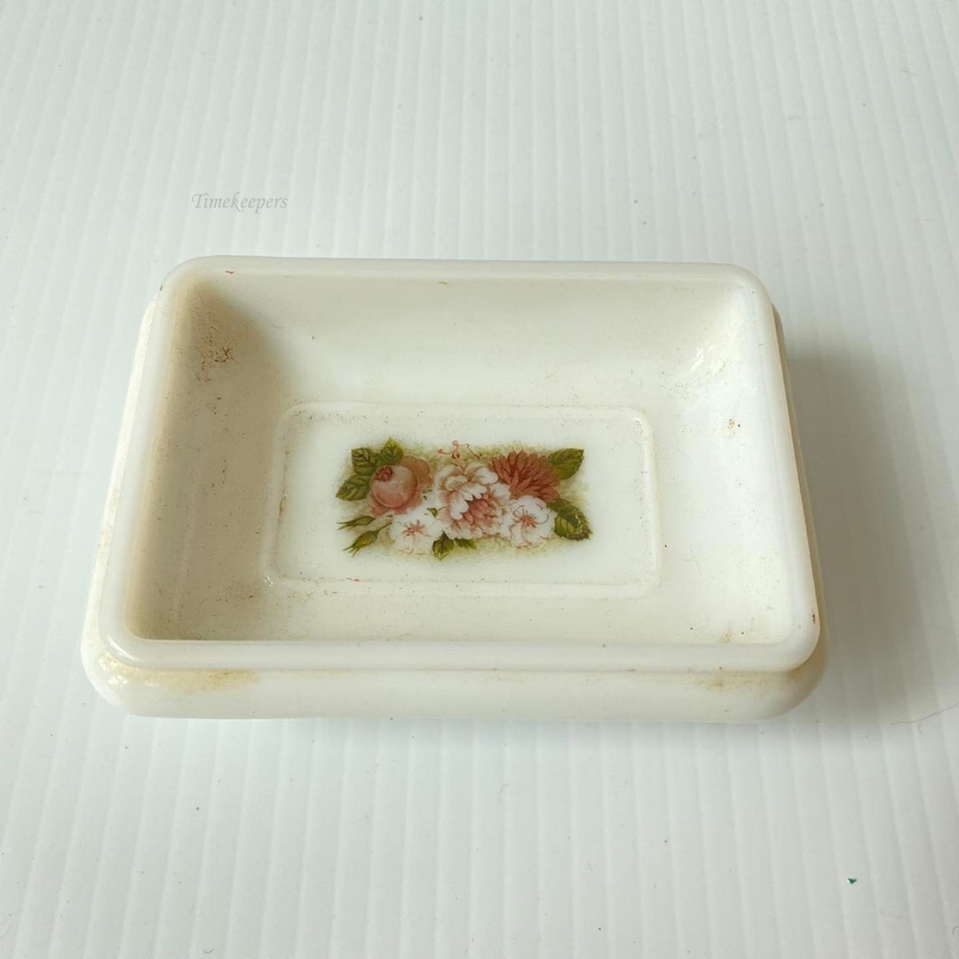 m485 Vintage Avon Collectible Country Garden Floral Soap Dish Holder
