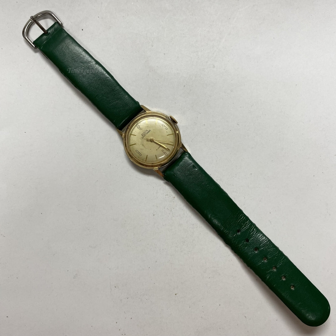 m519 Vintage Elgin Sportsman Gold Tone Stainless Back 17J Unisex Wrist Watch