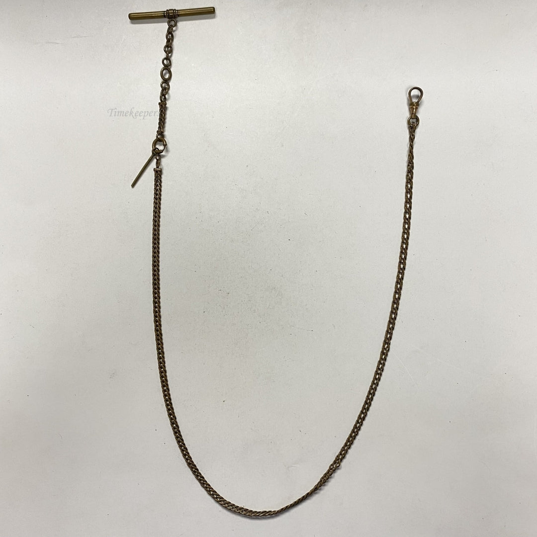 m613 Antique Gold Filled Vest Pocket Watch Link Chain 19" Gold Tone