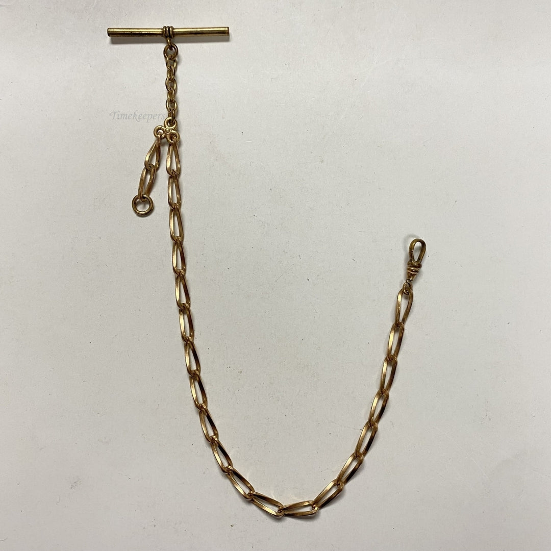 m615 Antique Gold Filled Vest Pocket Watch Link Chain 11" Gold Tone