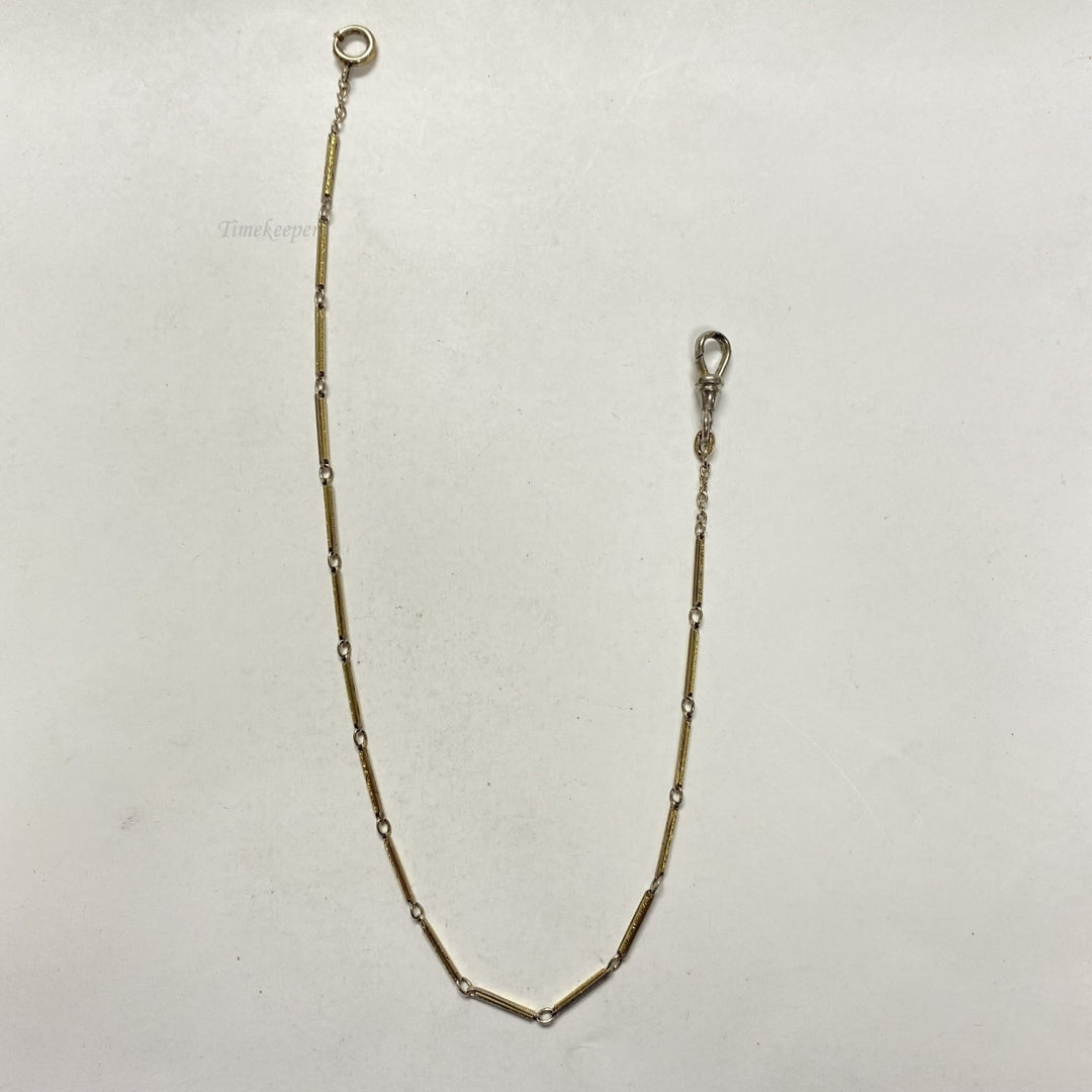 m624 Antique Gold Filled Vest Pocket Watch Link Bar Chain 13.5"