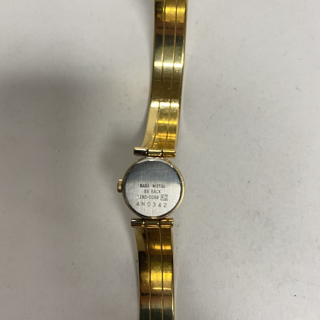 m670 Vintage Lassale Quartz Japan Gold Tone Snap Bracelet Wrist Watch