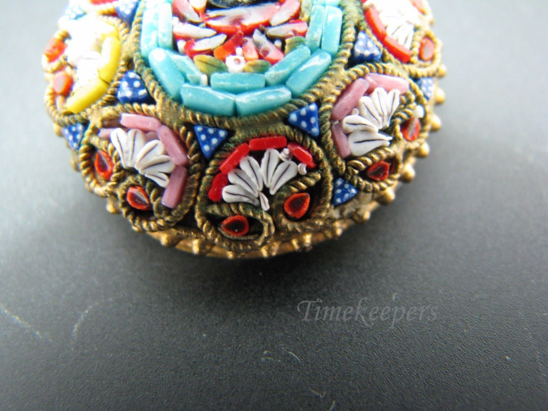 c229 Vintage Italian Micro Mosaic Brooch
