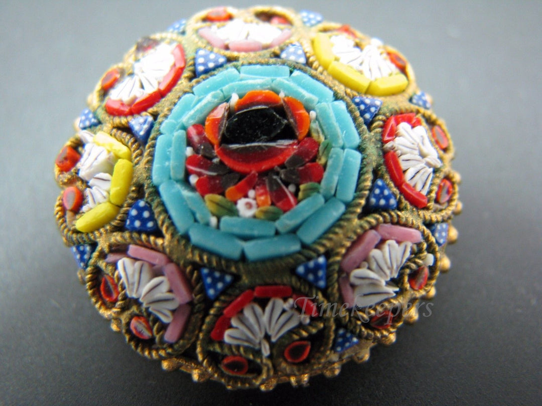 c229 Vintage Italian Micro Mosaic Brooch