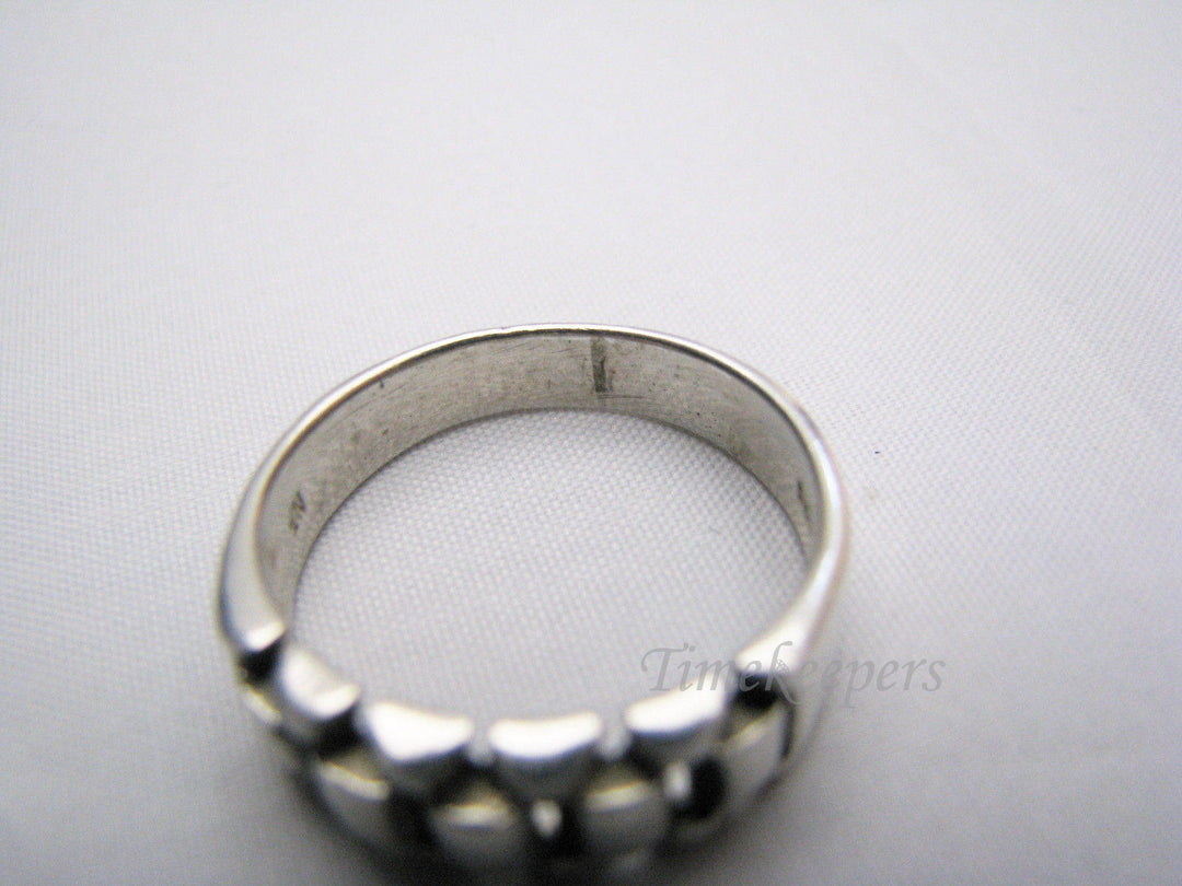 a1073 Vintage Nice Sterling Silver Ring Bike Chain Design Size 9.5