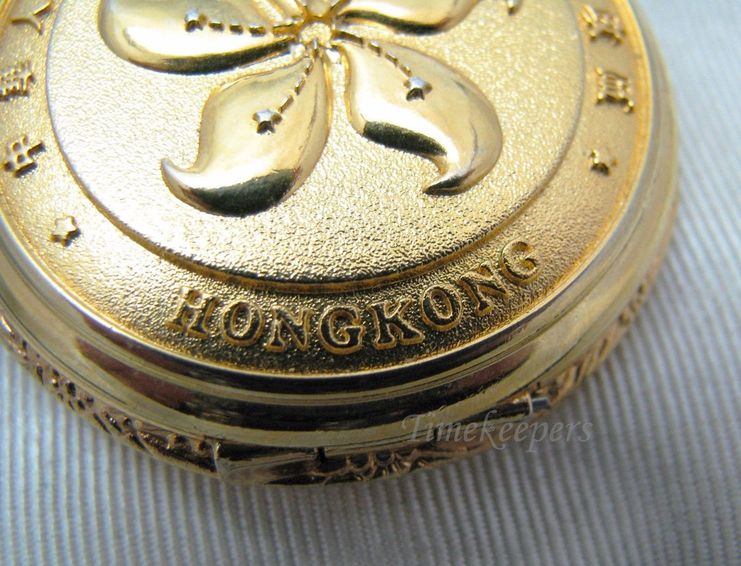 c089 Delightful Gold Tone Special Srea Quartz Pocket Watch from Hong Kong