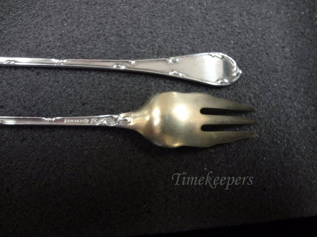a916 Beautiful Vintage Set of (2) Sterling Silver Cocktail Forks by Towle Rustic