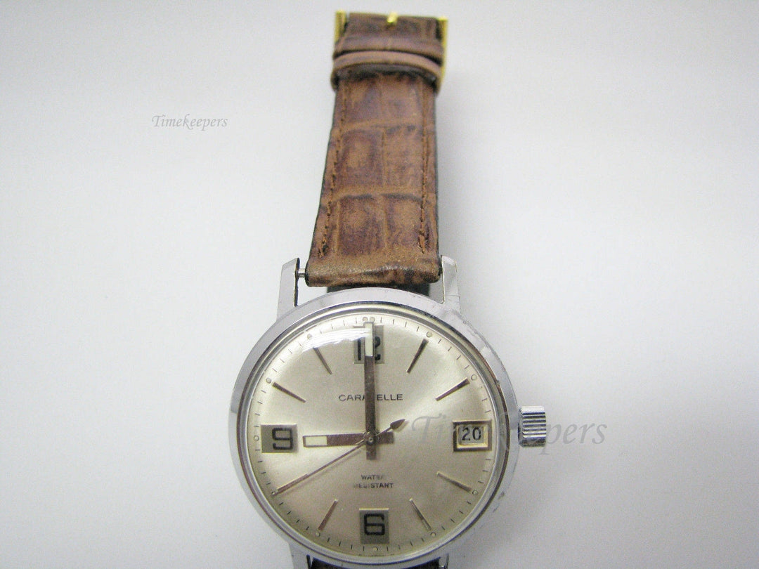 a051 Retro Hand Wind Mechanical Caravelle Watch with Date from the 1970's