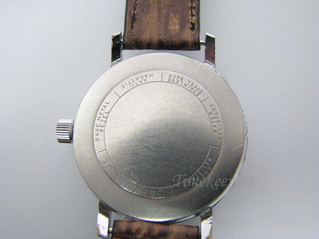 a051 Retro Hand Wind Mechanical Caravelle Watch with Date from the 1970's