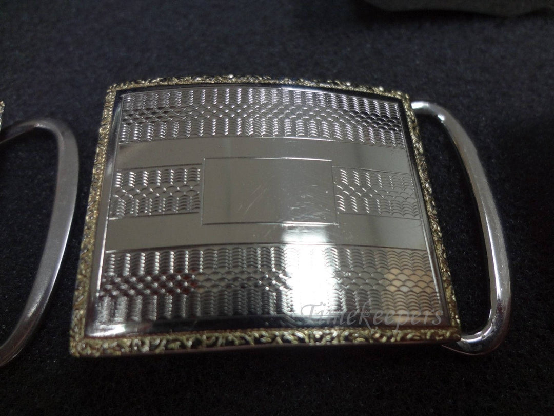 b019 Vintage Gold Filled Belt Buckle Set