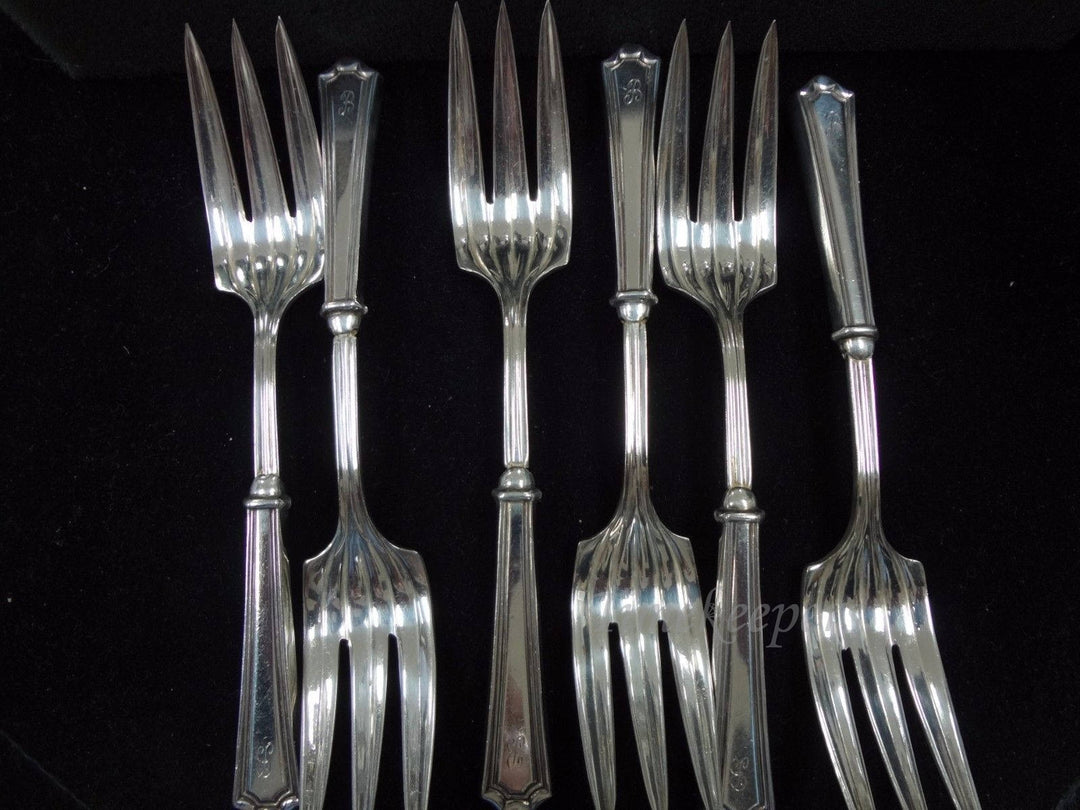 c541 Nice Vintage Sterling Silver Salad Forks