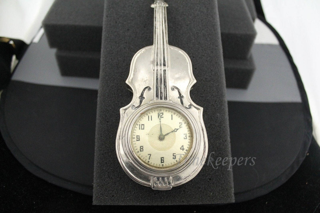 c545 Vintage 1900s Miniature Cello Clock