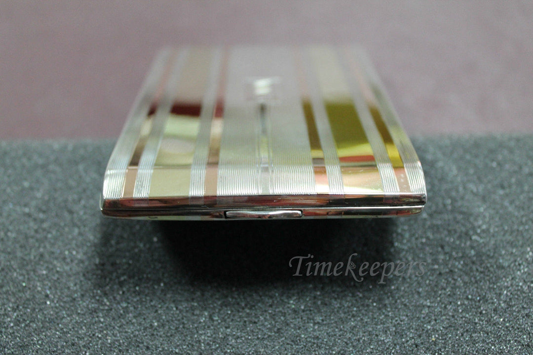 j152 NAPIER STERLING SILVER and 14K gold cigarette case