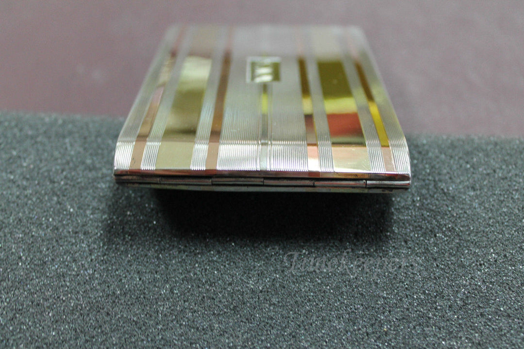 j152 NAPIER STERLING SILVER and 14K gold cigarette case