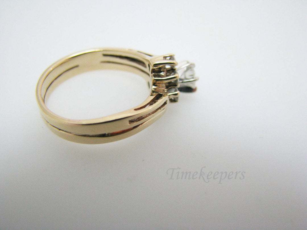 c412 Lovely 14k Yellow Gold Diamond Engagement Ring and Wedding Band