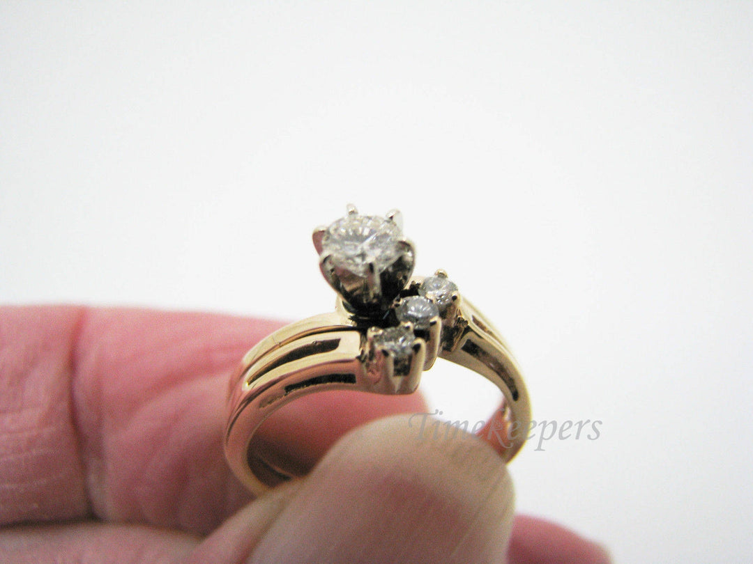 c412 Lovely 14k Yellow Gold Diamond Engagement Ring and Wedding Band