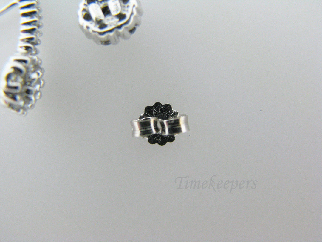 a369 Vintage Stunning Post Drop Multi Diamond Earrings in 14k White Gold