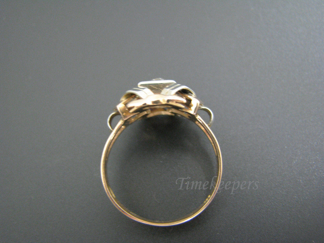 a843 Vintage Solitaire Diamond Ring 18k Yellow Gold White Gold Accents Size 8