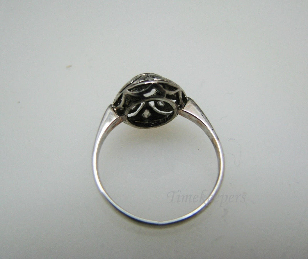 a838 Vintage Beautiful Diamond Ring in 10k White Gold Size 5