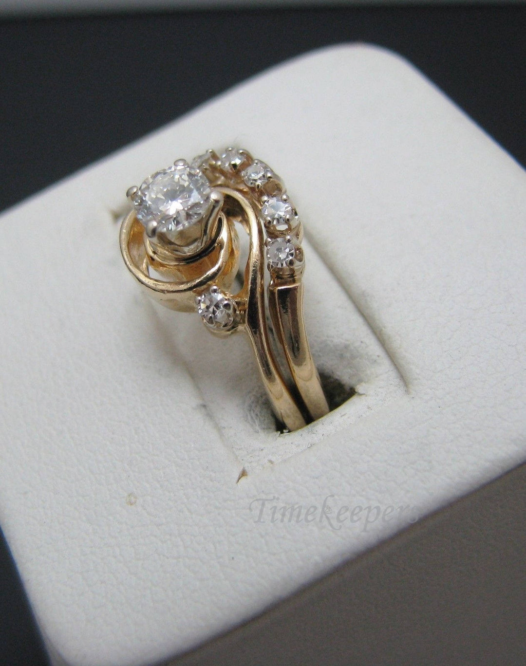 a460 14k Yellow Gold Engagement Ring with Wedding Band set w/ .50 Carats