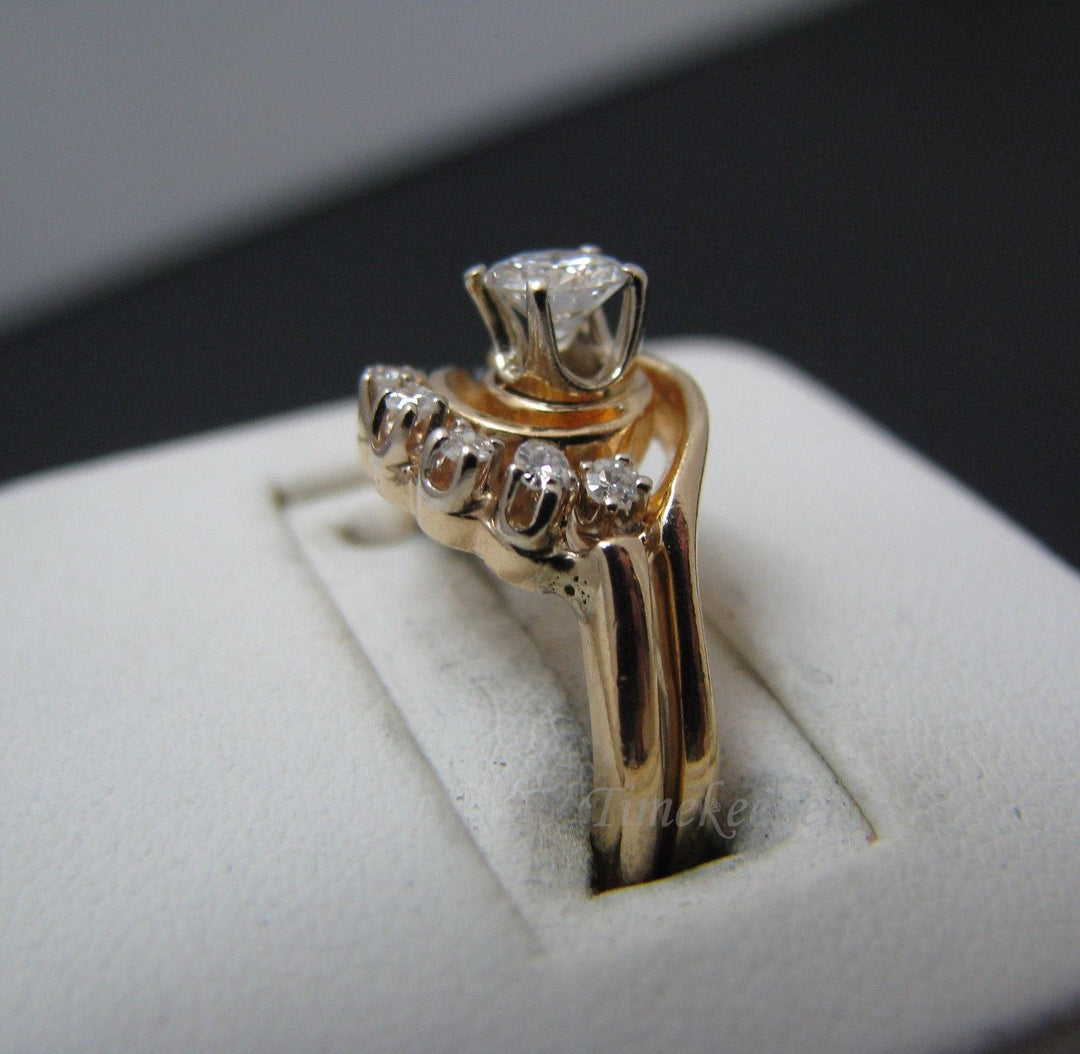 a460 14k Yellow Gold Engagement Ring with Wedding Band set w/ .50 Carats