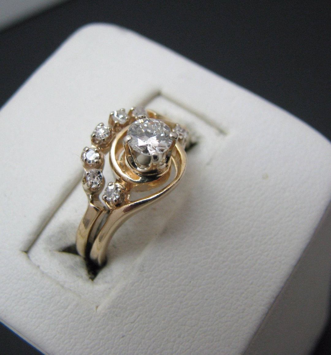 a460 14k Yellow Gold Engagement Ring with Wedding Band set w/ .50 Carats