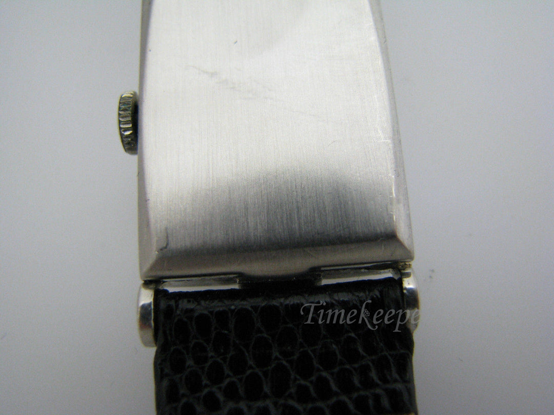 b054 Vintage 1940's Glycine Watch in Platinum with Diamond Markers