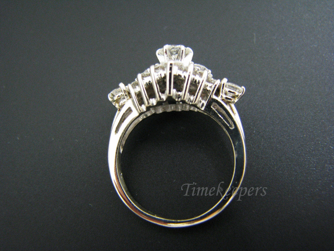 a355 Vintage Stunning Multi Diamond Ring in 14k White Gold TCW 1.5 Size 6