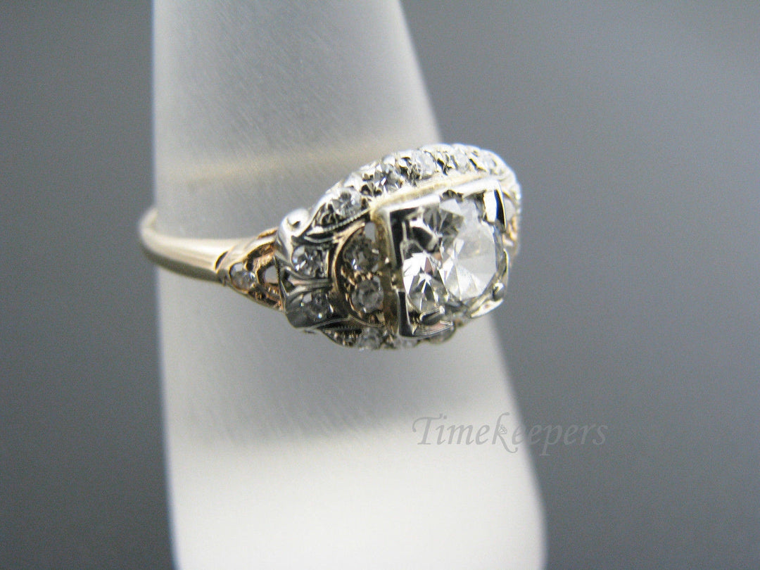 a869 Gorgeous Vintage Multi diamond Ring in 14k-18k White & Yellow gold
