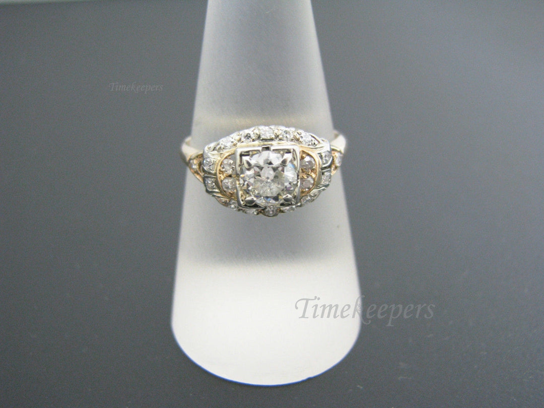 a869 Gorgeous Vintage Multi diamond Ring in 14k-18k White & Yellow gold