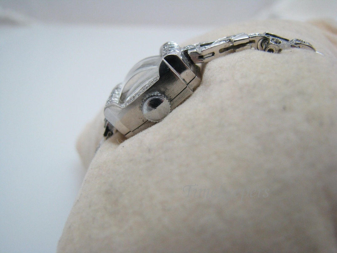 a537 Vintage Original Classic Ladie's Diamond and Platinum Buren Watch