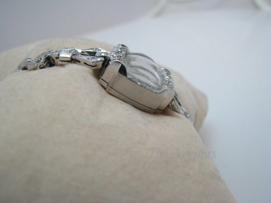 a537 Vintage Original Classic Ladie's Diamond and Platinum Buren Watch