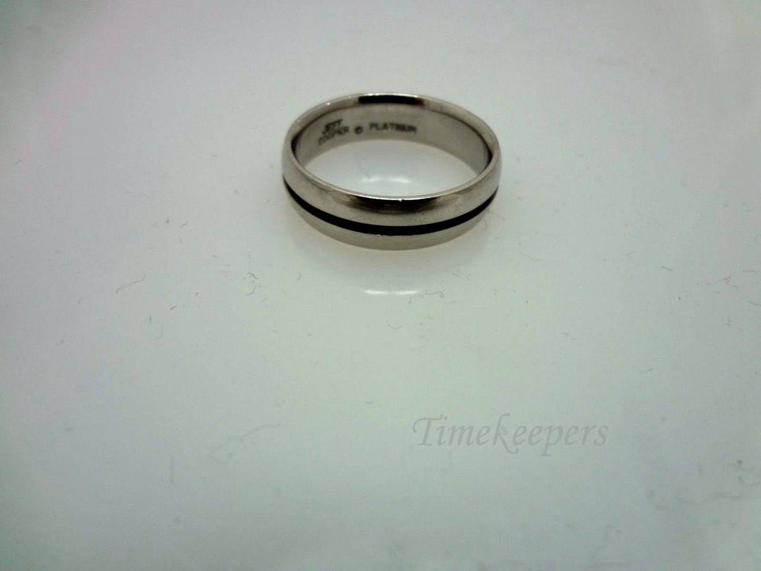 a891 Handsome Jeff Cooper Platinum Wedding Band with Reveal around Center