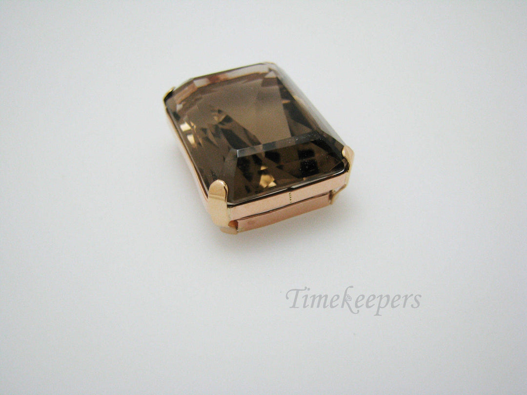 c516 Stunning Large Radiant Cut Smoky Quartz in Rose and Yellow Gold Mounting 14k