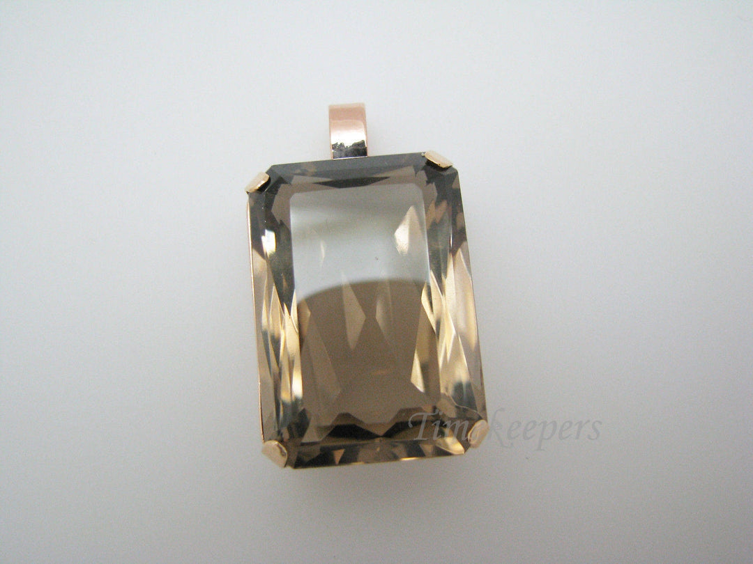 c516 Stunning Large Radiant Cut Smoky Quartz in Rose and Yellow Gold Mounting 14k