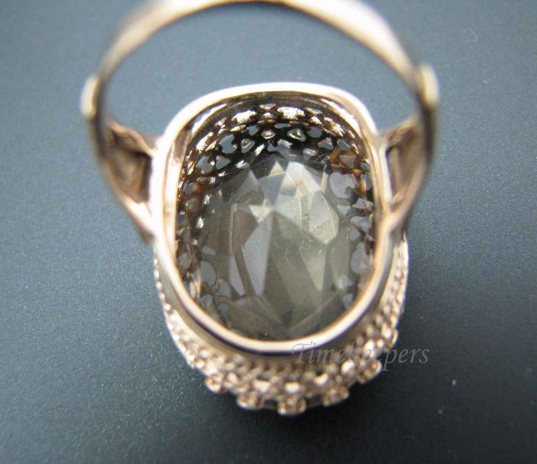 c287 Stunning Oval Cut Smokey Quartz in a 14k Yellow Gold Elegant Ring