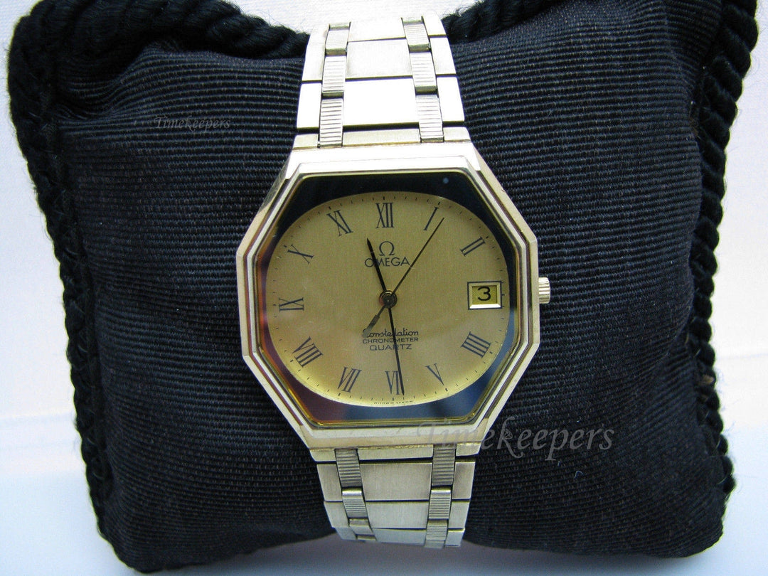a1081 Handsome Omega Constellation 10k GF Chronometer Quartz Watch Date 1970's