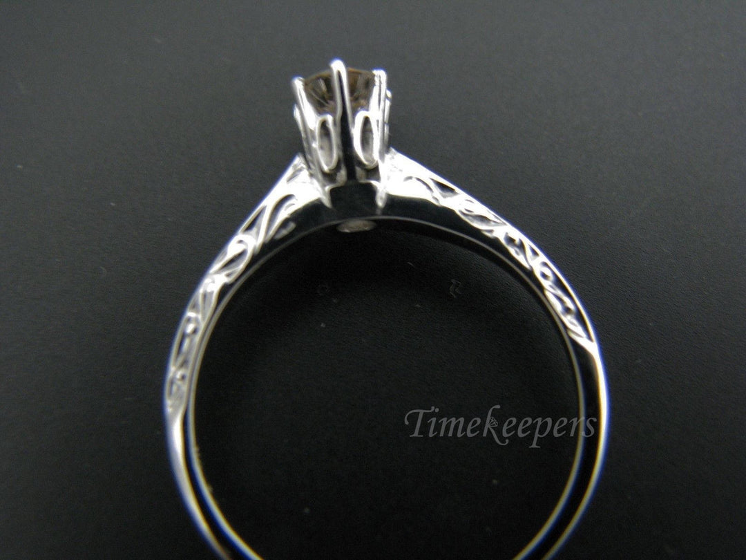 a516 Stunning Vintage Solitaire Diamond Ring 18k White Gold 1930's Size 6.5 Band