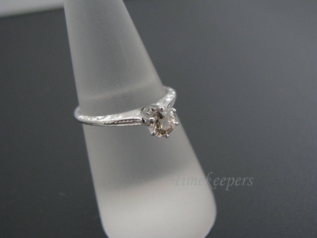 a516 Stunning Vintage Solitaire Diamond Ring 18k White Gold 1930's Size 6.5 Band