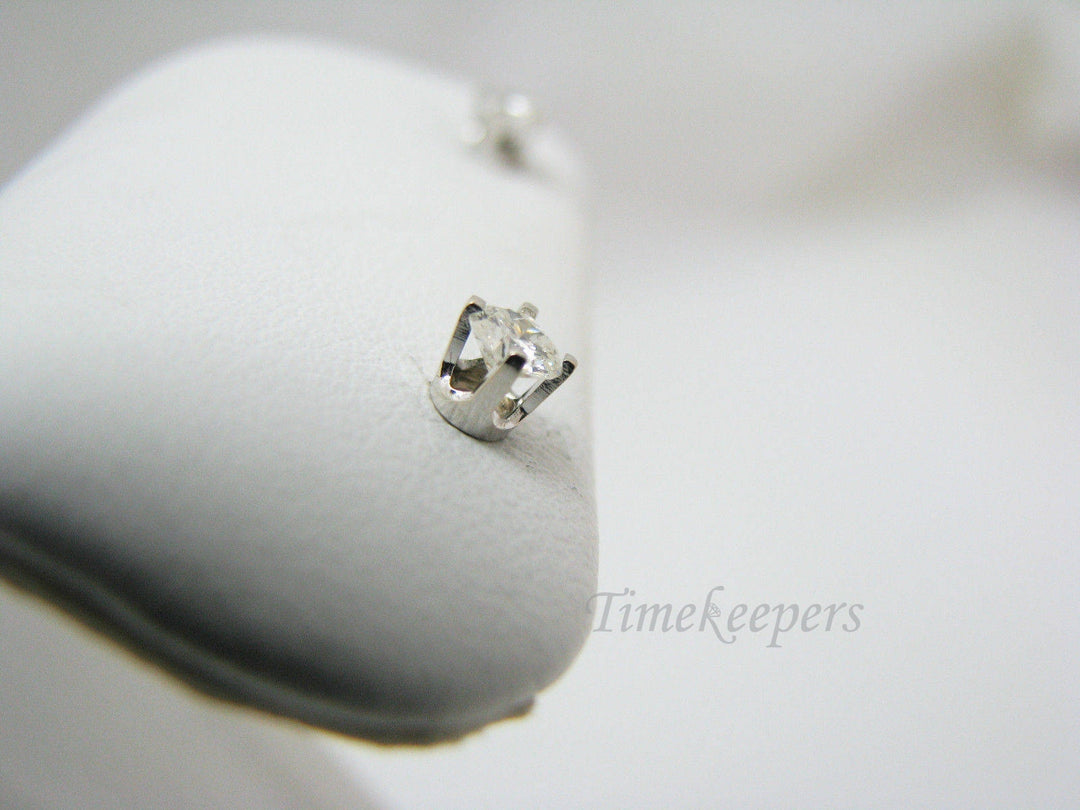 a370 Vintage Classic Splendid Diamond Stud Earrings 14k White Gold at .30 TCW