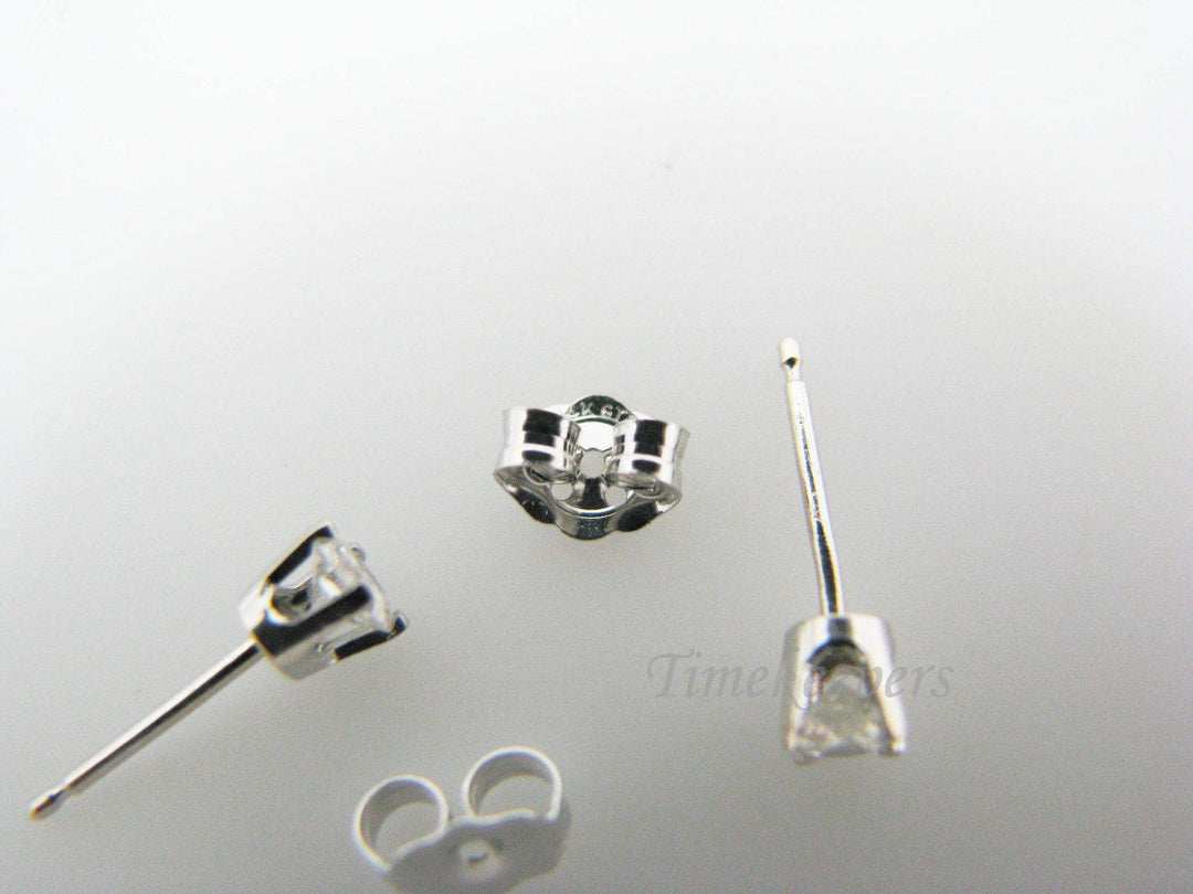 a370 Vintage Classic Splendid Diamond Stud Earrings 14k White Gold at .30 TCW