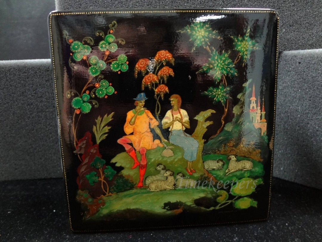 c112 Russian Original Palekh Tradition Wood Painted Lacquer Box 1969 Unique